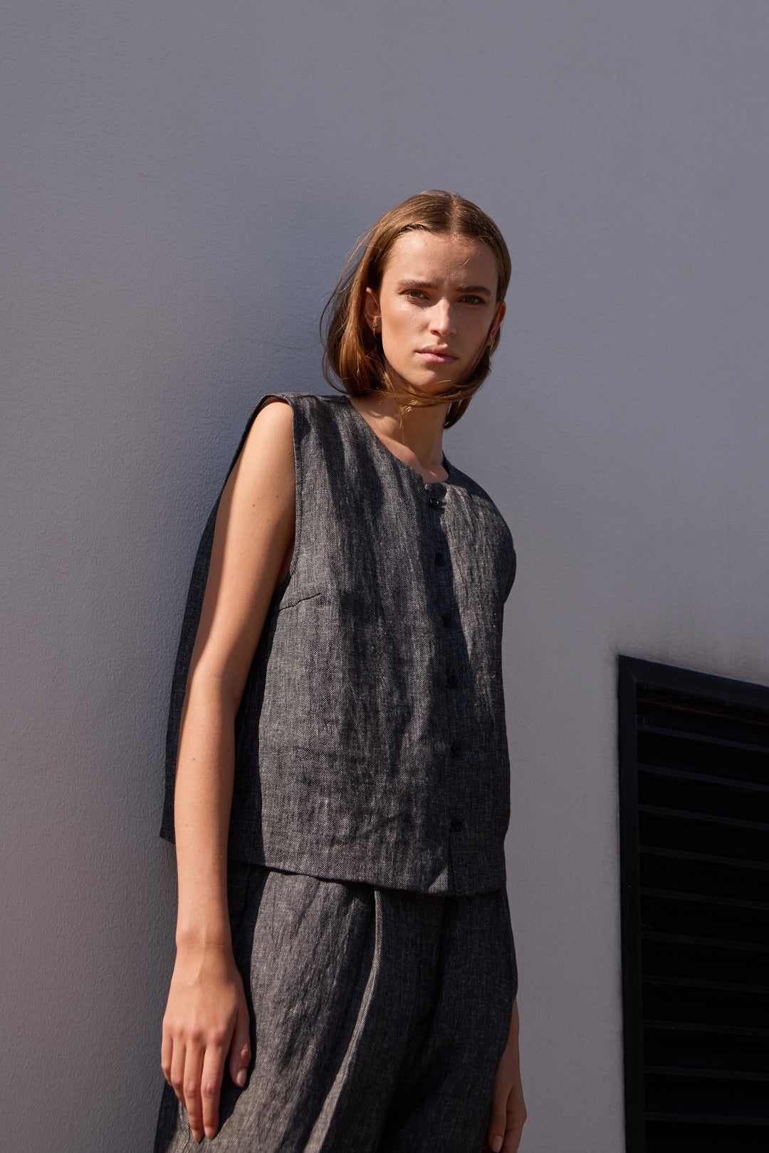 Heartmade HMBerisa vest WAISTCOATS 157 Slate Black