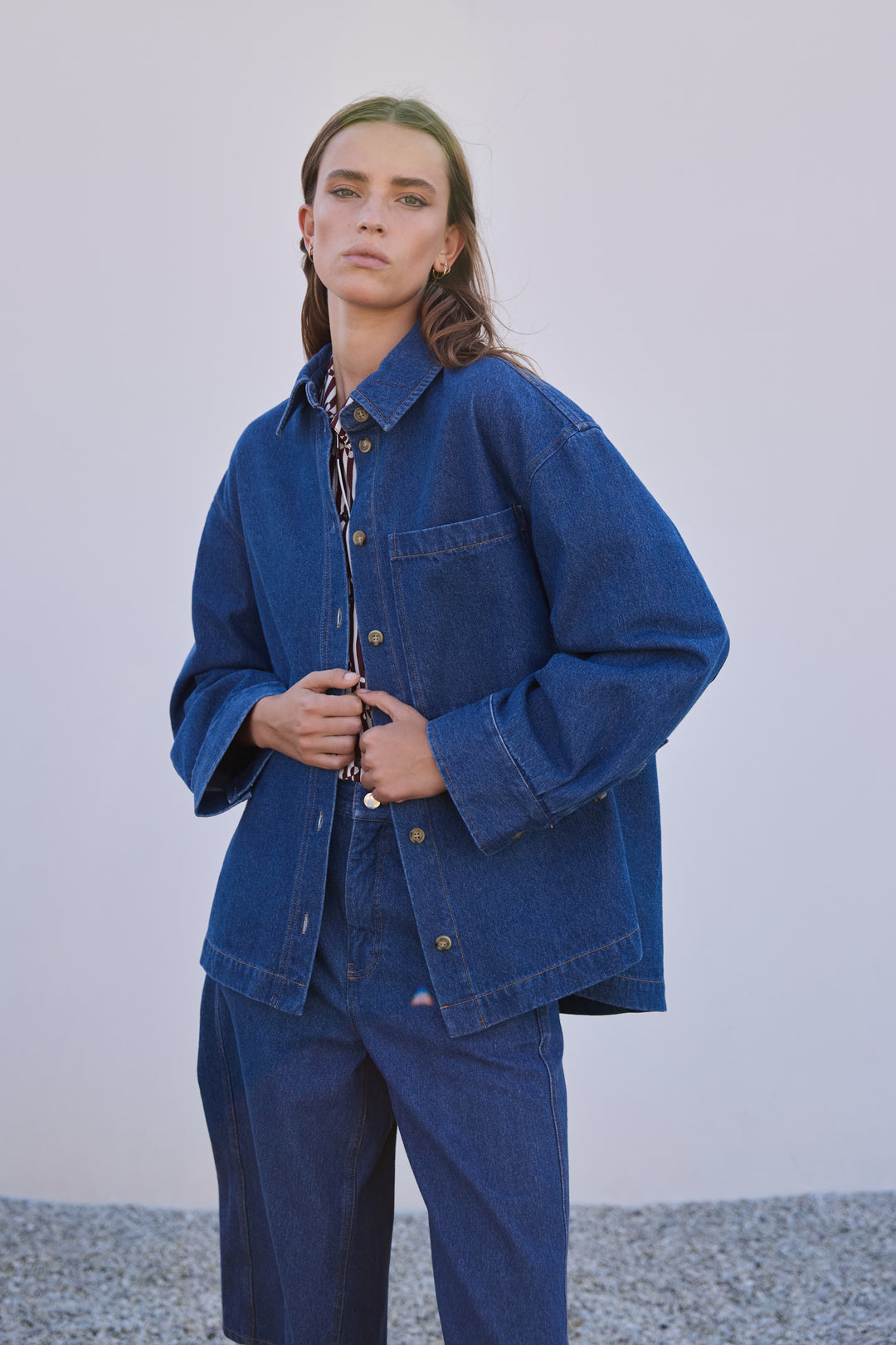 Heartmade HMMija skjorte SHIRTS 257 Blue Denim