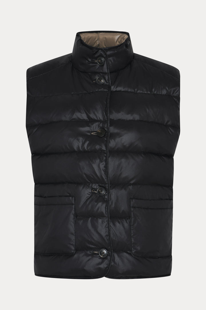 Heartmade HMBeket vendbar vest WAISTCOATS 900/15 Black/Walnut