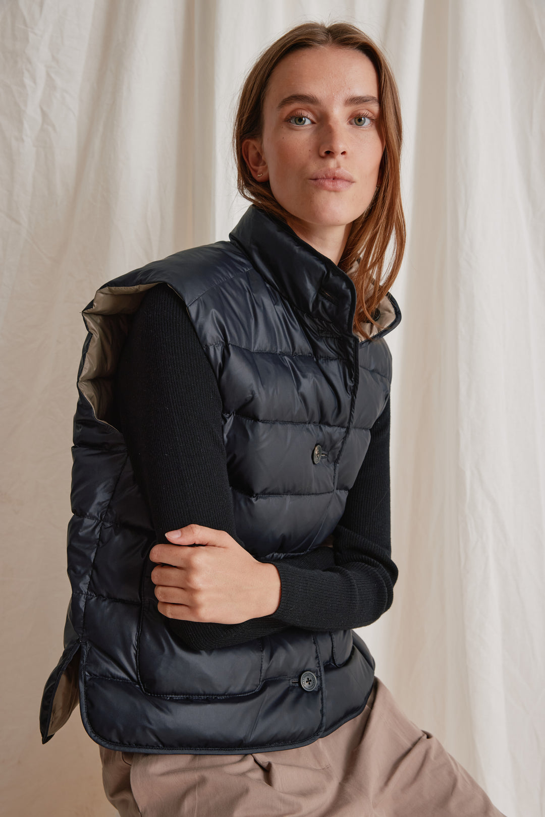 Heartmade HMBeket vendbar vest WAISTCOATS 900/15 Black/Walnut