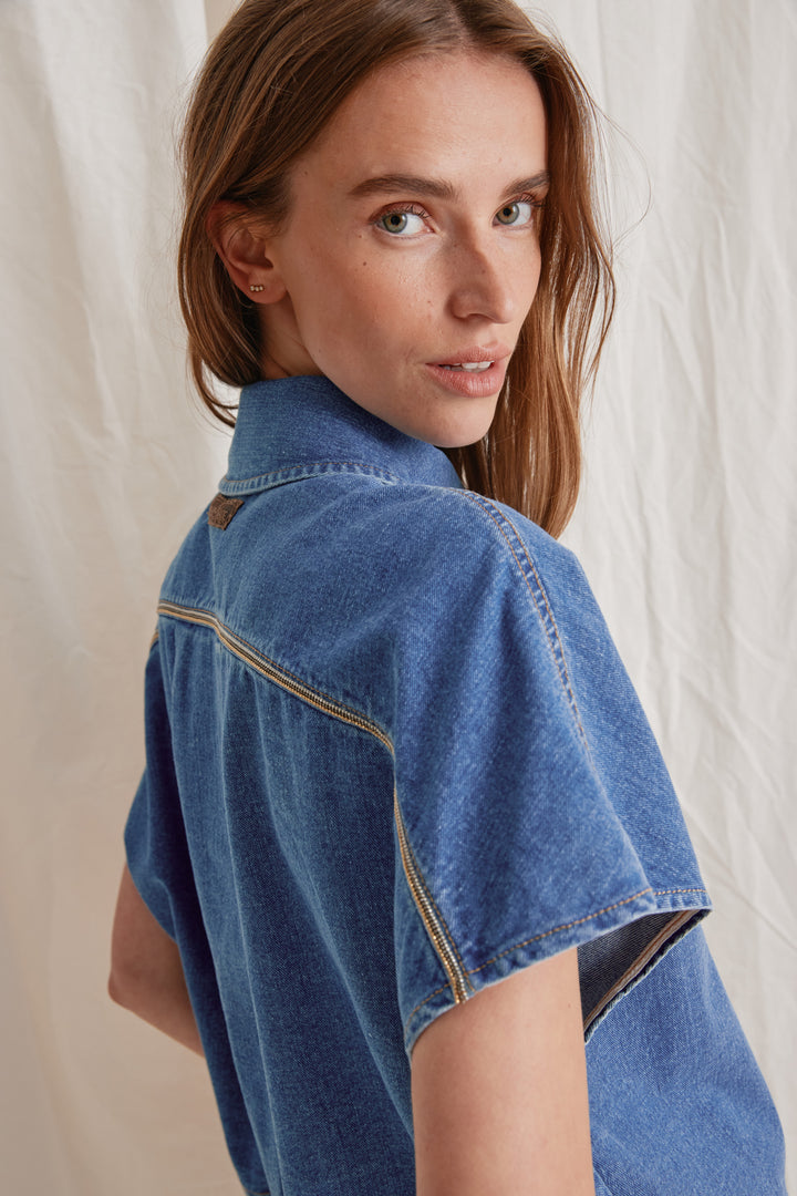 Heartmade HMBinca denimkappe CAPE 210 Deep ocean