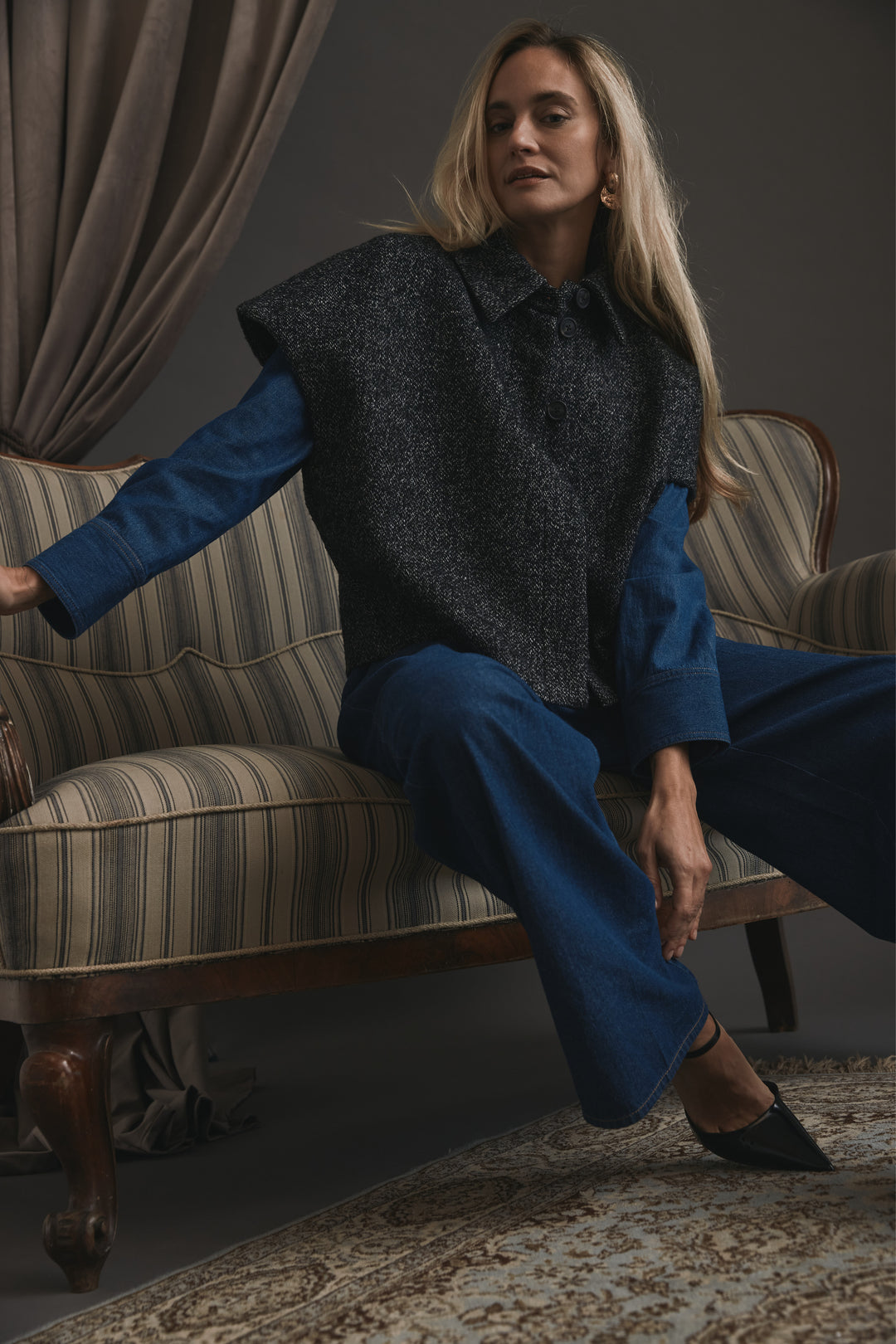 Heartmade HMBreal kappe CAPE 913 Salt & Pepper