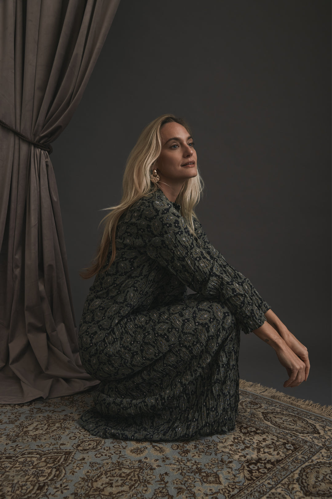 Heartmade HMHisana kjole DRESSES 800 Forest green print