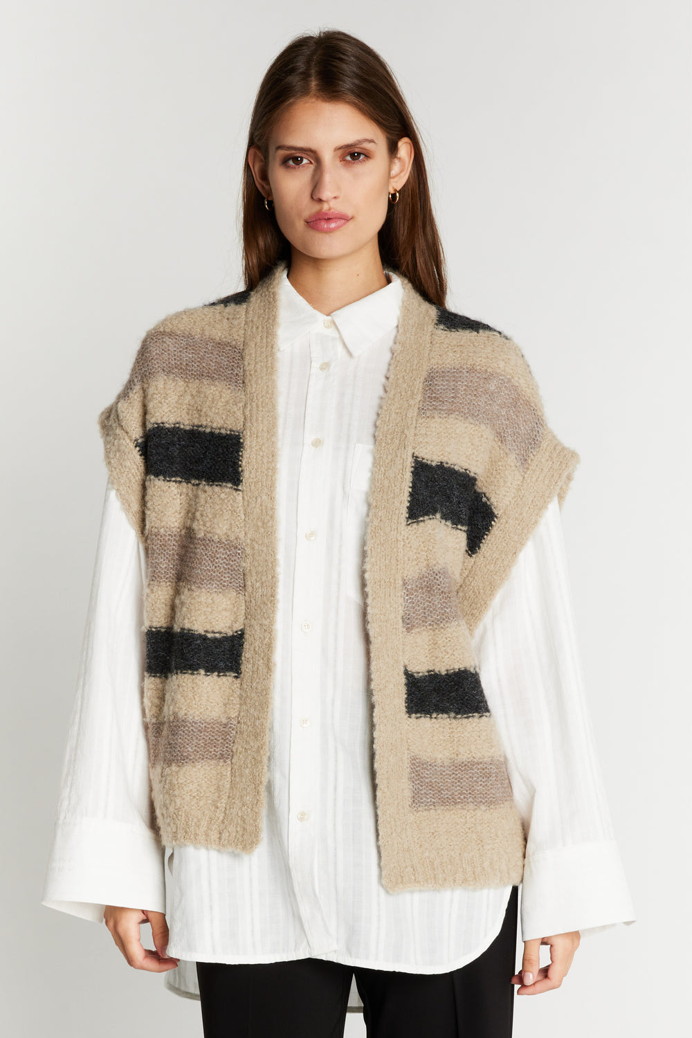 Heartmade HMKalea strikket cardigan KNITWEAR 609 Melange stipe