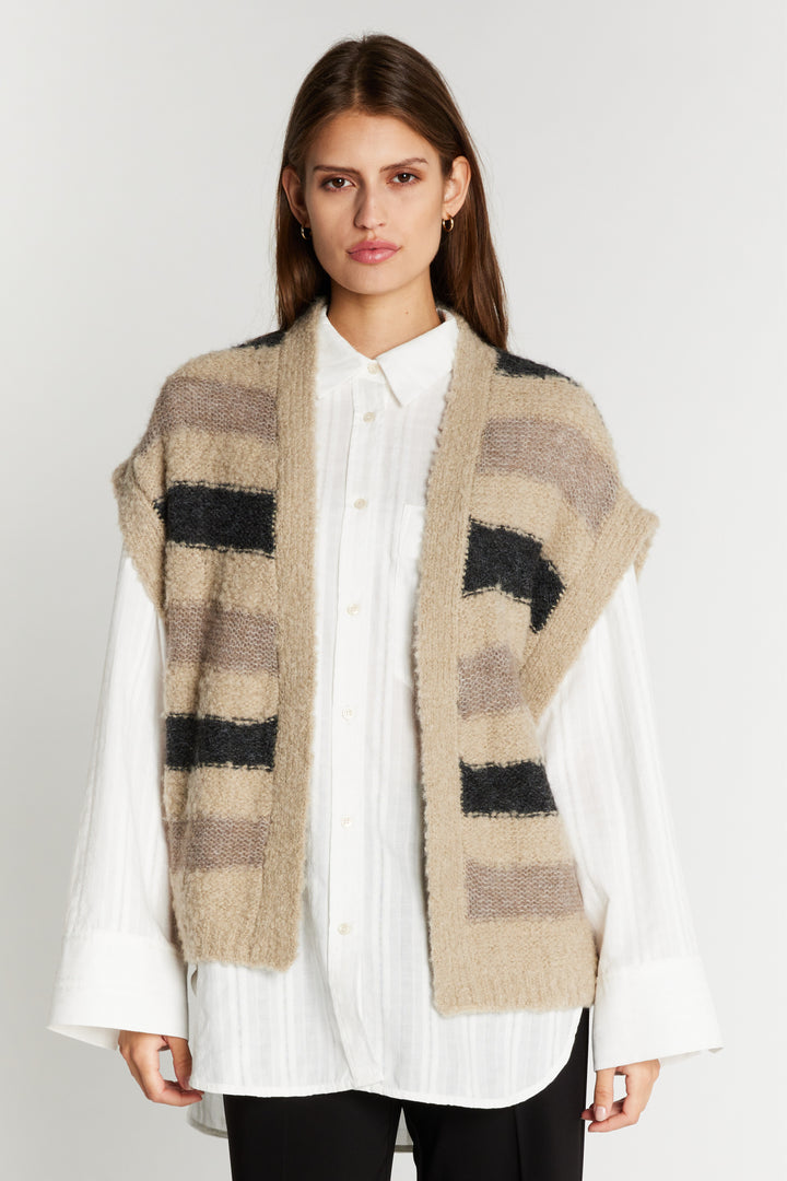 Heartmade HMKalea strikket cardigan KNITWEAR 609 Melange stipe