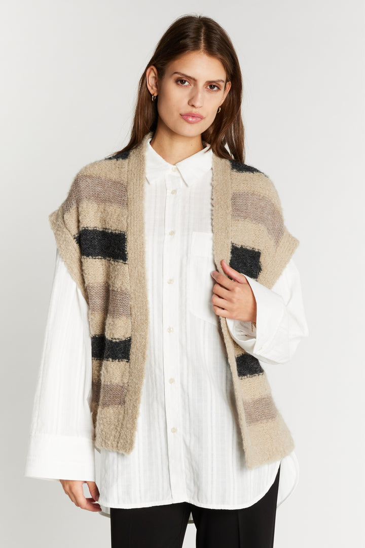 Heartmade HMKalea strikket cardigan KNITWEAR 609 Melange stipe