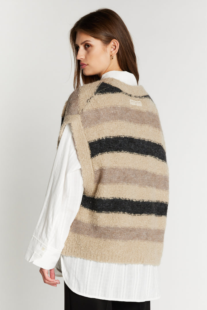 Heartmade HMKalea strikket cardigan KNITWEAR 609 Melange stipe