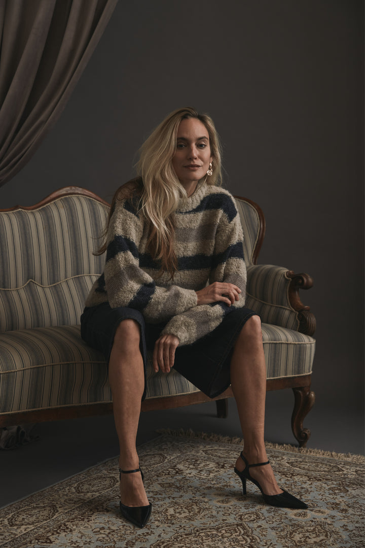 Heartmade HMKalira striktrøje KNITWEAR 609 Melange stipe