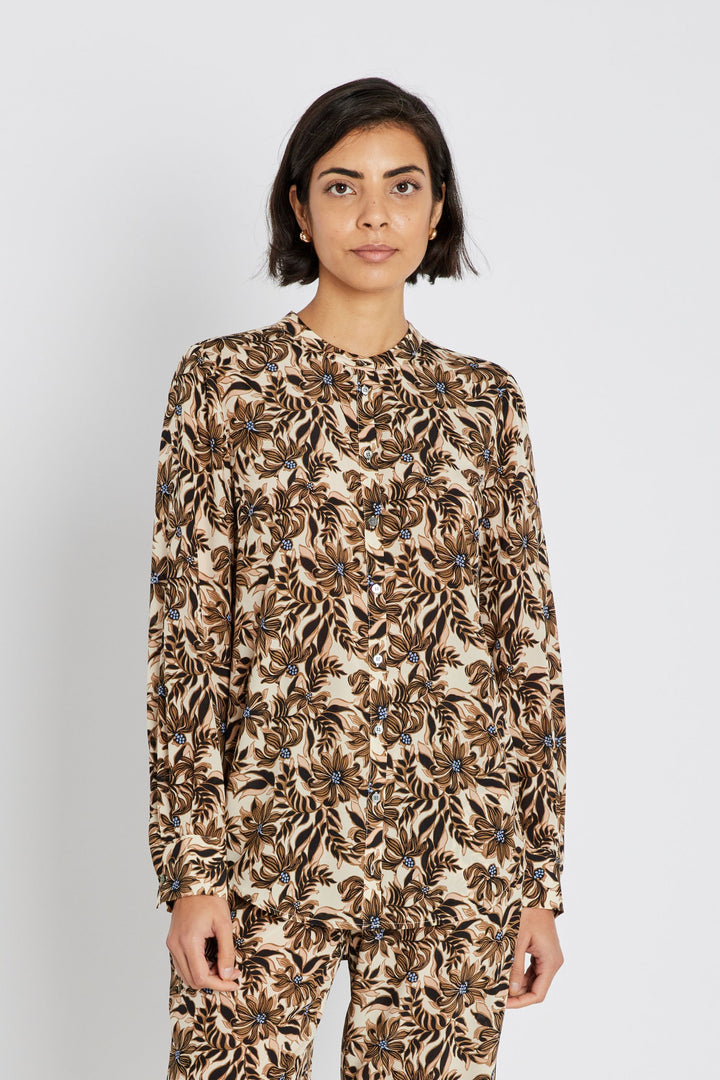 Heartmade HMMaple skjorte SHIRTS 852 Shitake print