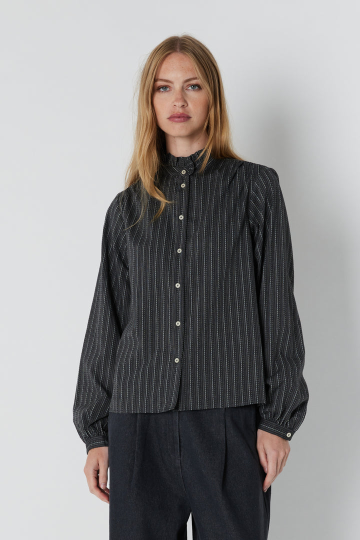 Heartmade HMMarthe skjorte SHIRTS 417 Grey stripe