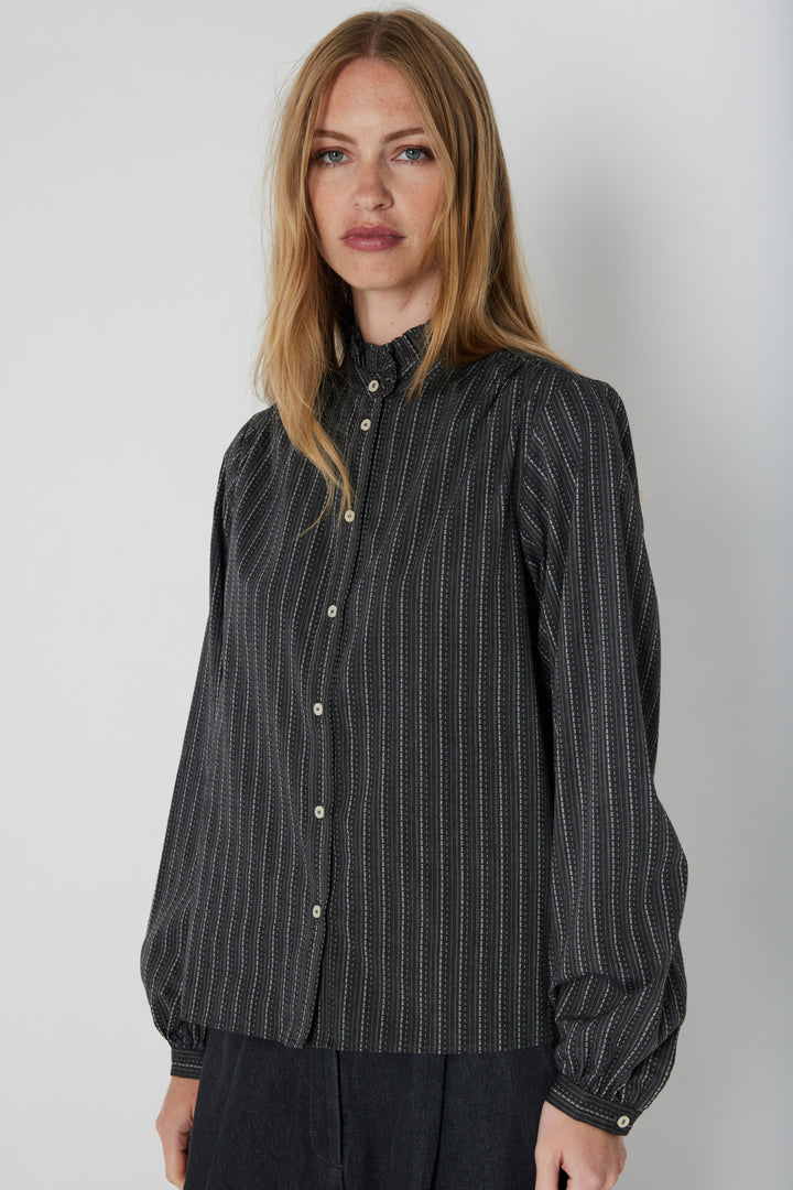 Heartmade HMMarthe skjorte SHIRTS 417 Grey stripe