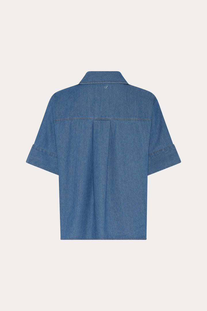Heartmade HMMeki denim skjorte SHIRTS 218 Steel Blue