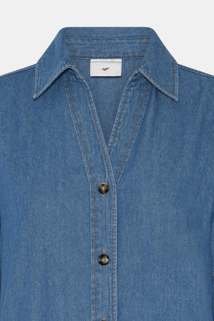 Heartmade HMMeki denim skjorte SHIRTS 218 Steel Blue