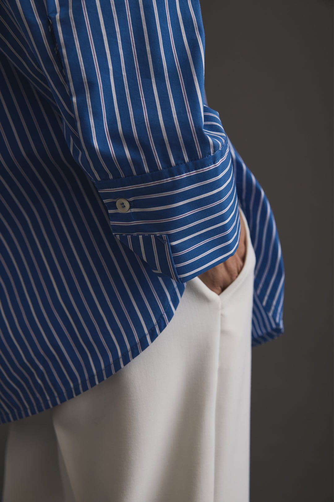 Heartmade HMMekia skjorte SHIRTS 601 Mixed blue stripe