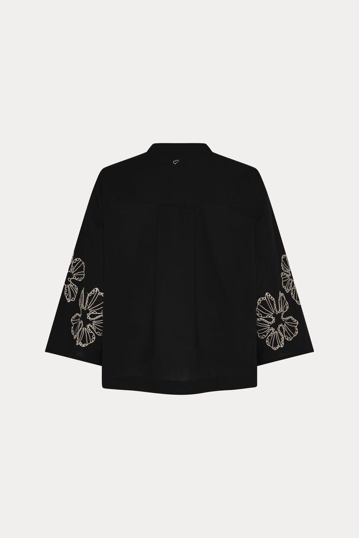 Heartmade HMMielo bluse BLOUSE 907 Black embroidery