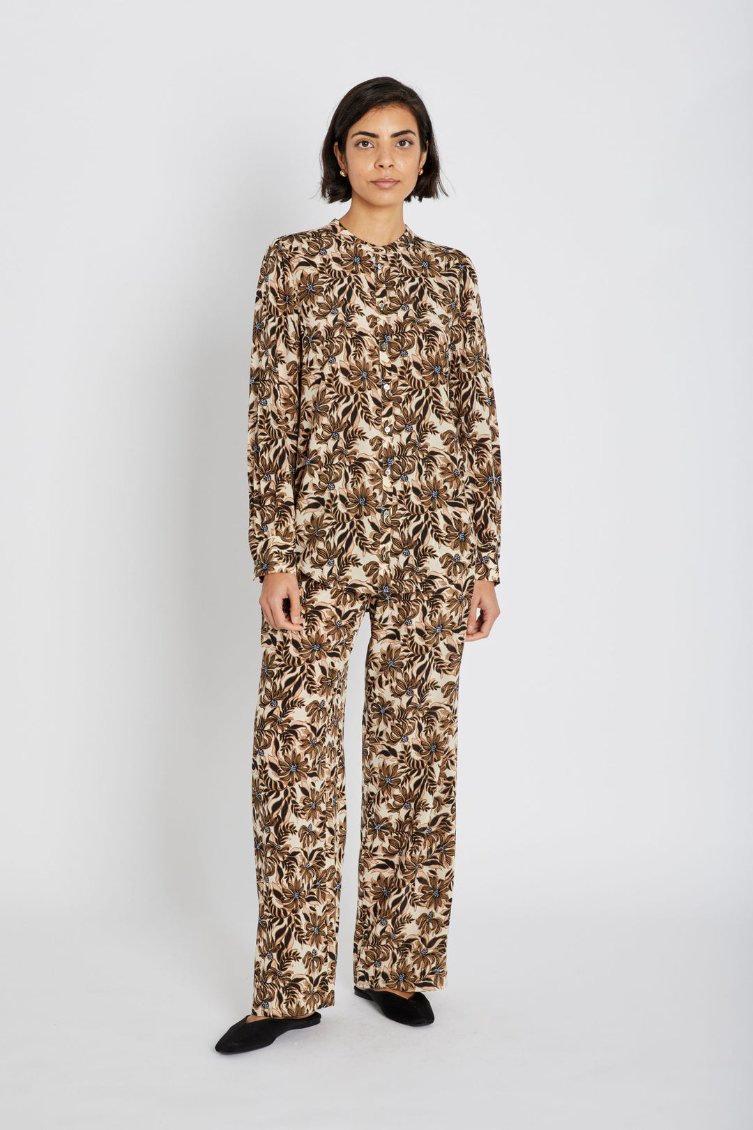 Heartmade HMNoran bukser TROUSERS 852 Shitake print