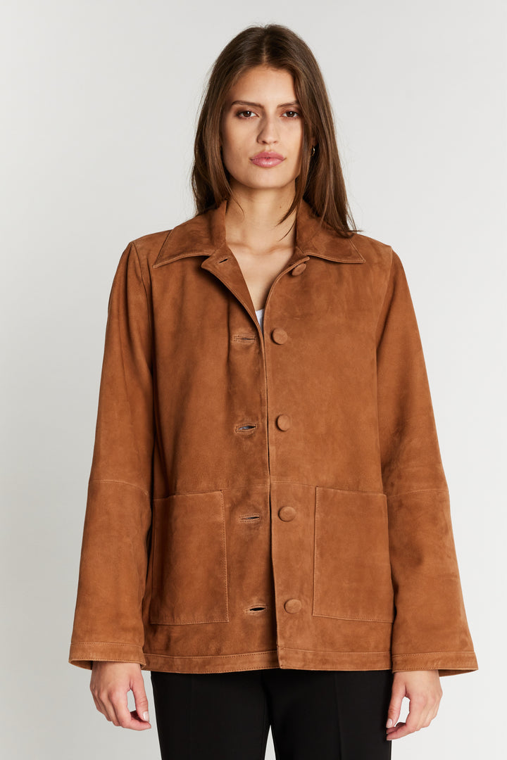 Heartmade HMRimal læderjakke OUTERWEAR 091 Saddle tan