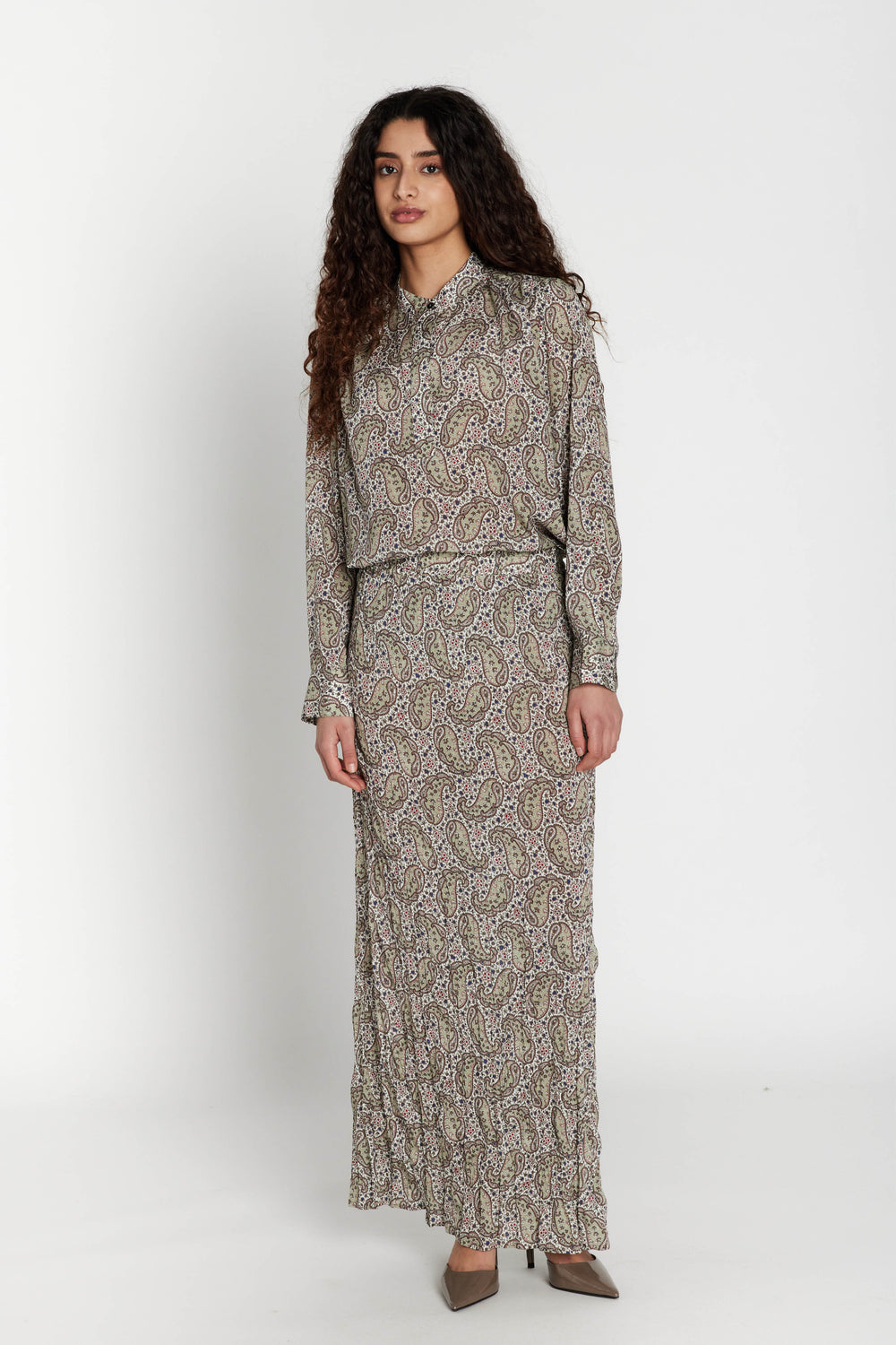 Heartmade HMSican maxinederdel SKIRTS 808 Rose paisley print