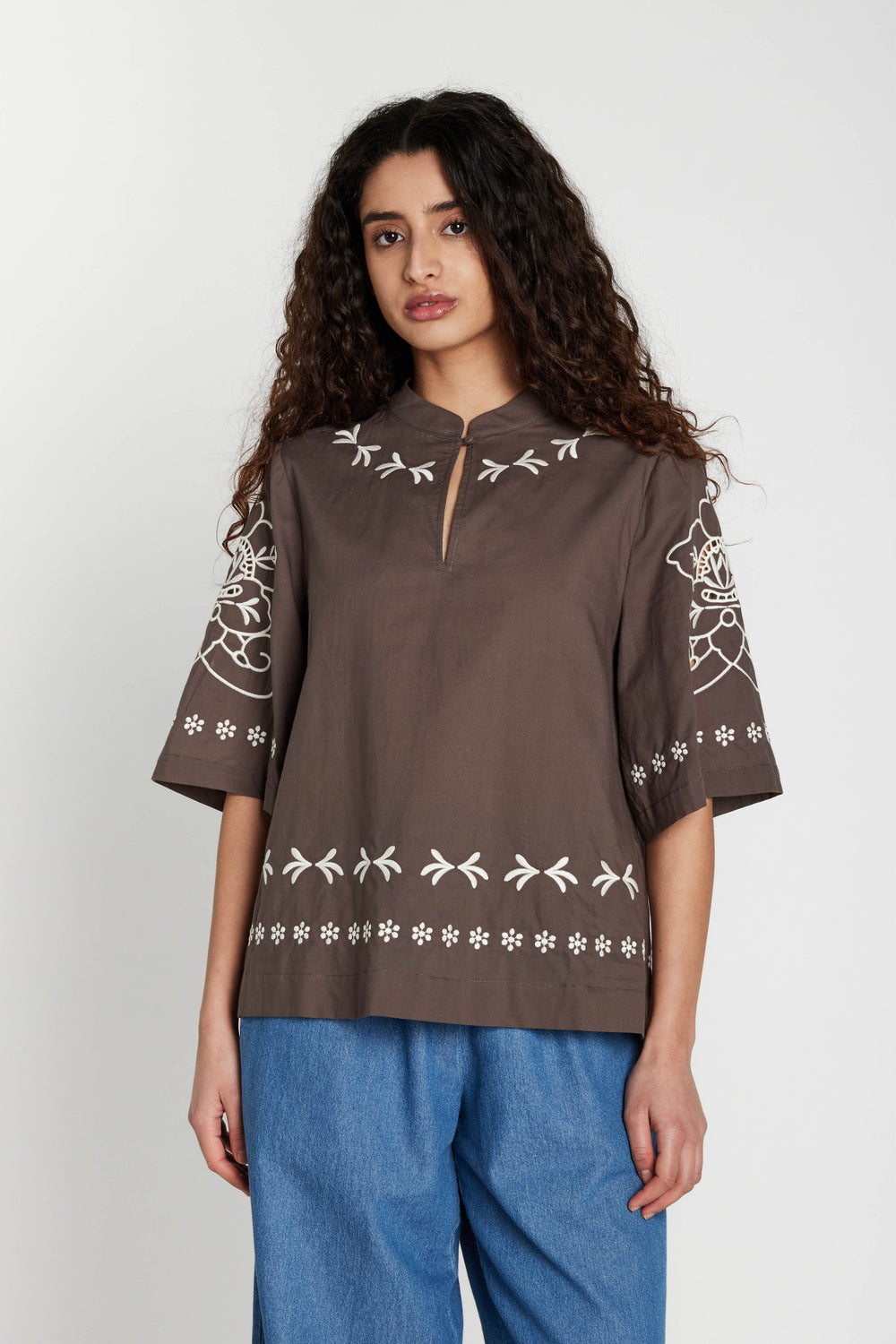 Heartmade HMTasim bluse BLOUSE 106 Dark Beige