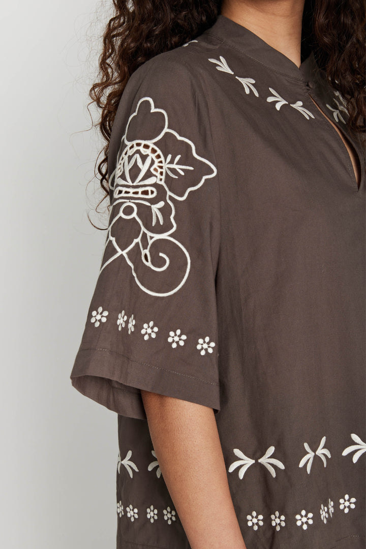 Heartmade HMTasim bluse BLOUSE 106 Dark Beige