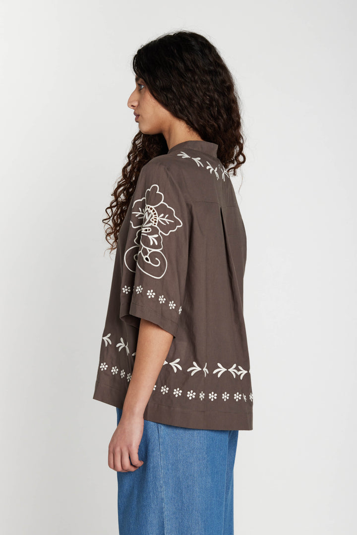 Heartmade HMTasim bluse BLOUSE 106 Dark Beige