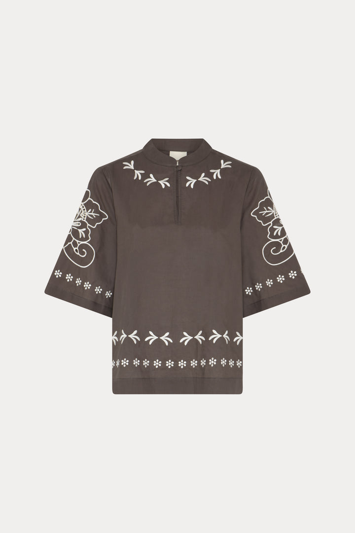 Heartmade HMTasim bluse BLOUSE 106 Dark Beige