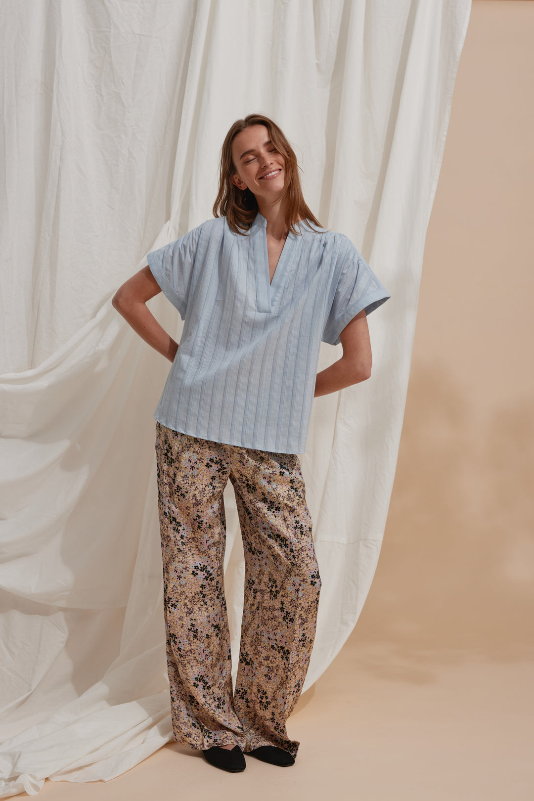 Heartmade HMTavis bluse BLOUSE 278 Blue Dove