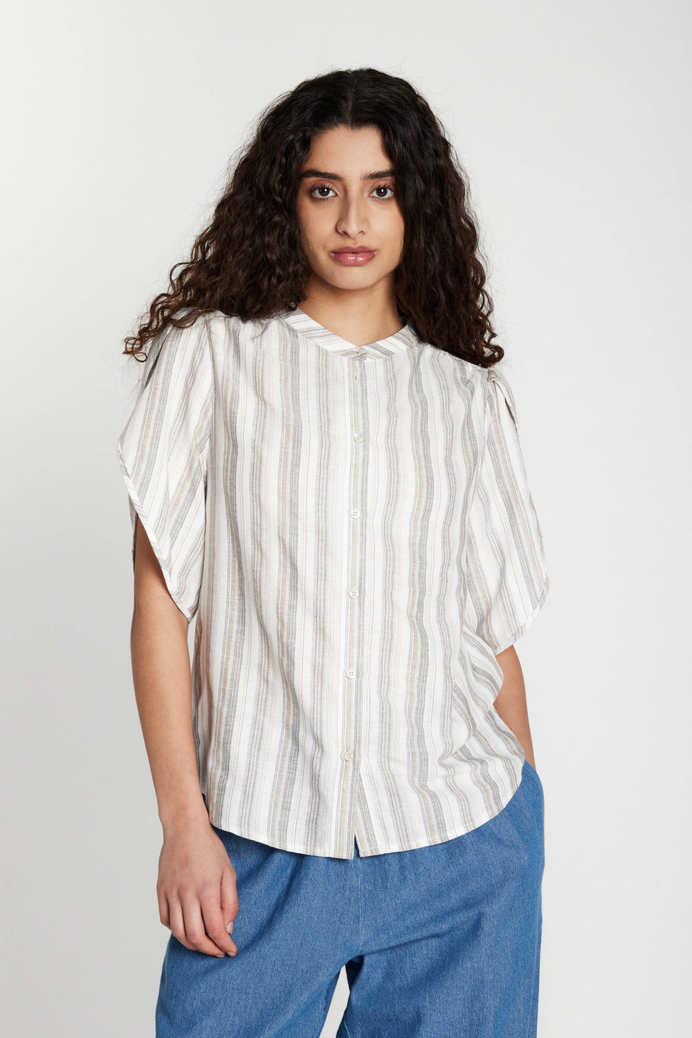 Heartmade HMTulin skjorte SHIRTS 809 Walnut stripe