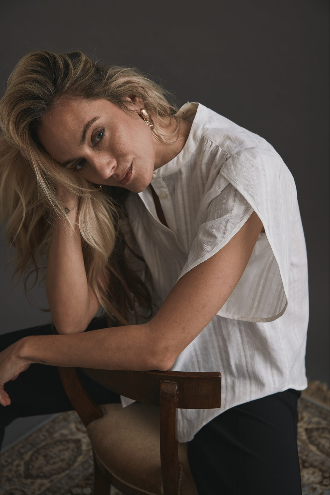 Heartmade HMTulin skjorte SHIRTS 022 White daisy