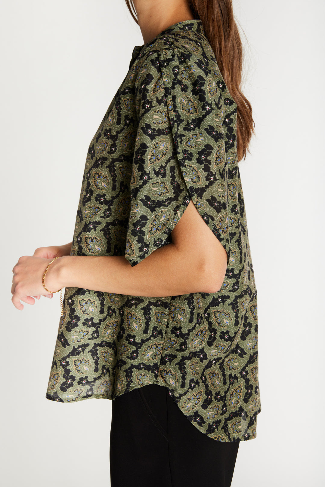 Heartmade HMTulin top SHIRTS 800 Forest green print