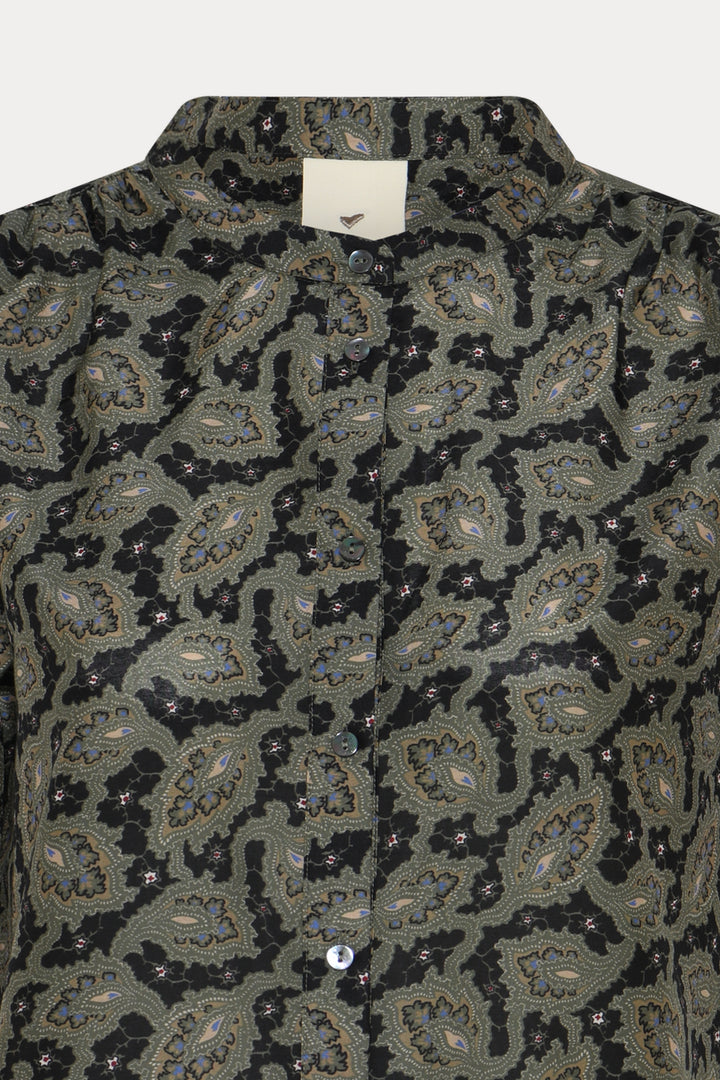 Heartmade HMTulin top SHIRTS 800 Forest green print