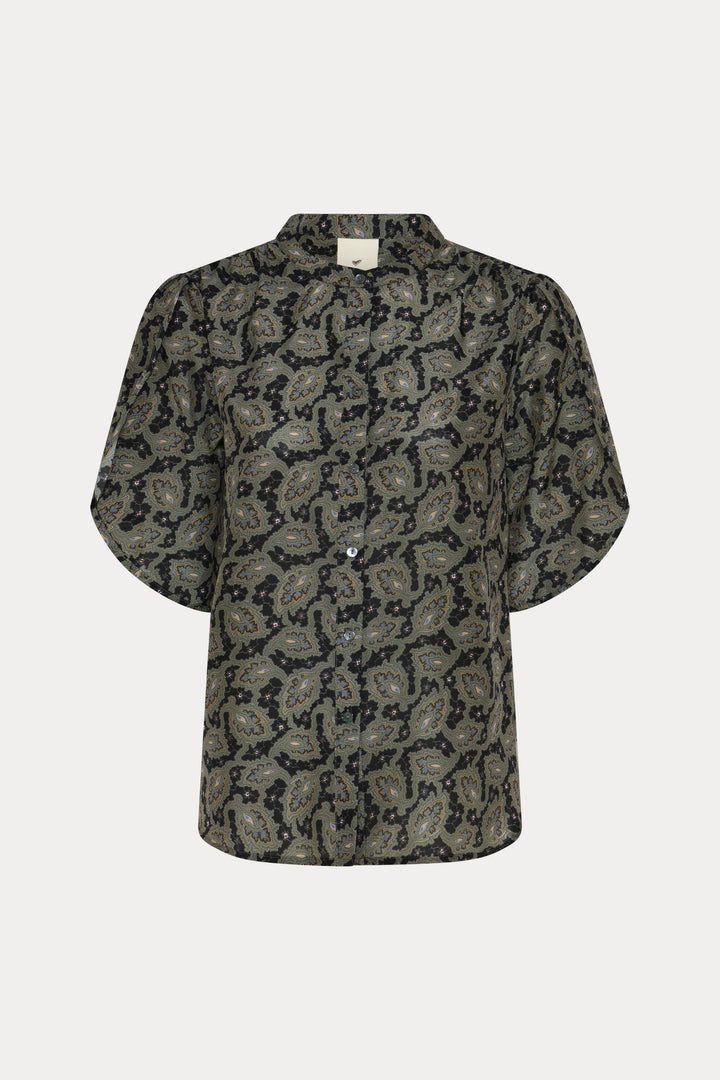 Heartmade HMTulin top SHIRTS 800 Forest green print