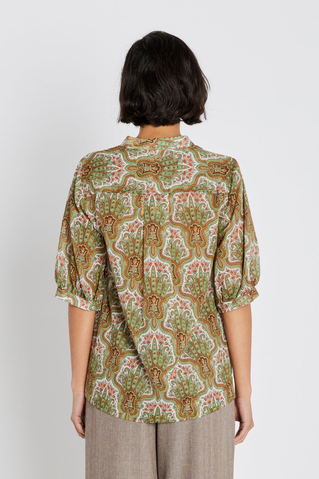 Heartmade HMTurin skjorte SHIRTS 843 Green paisley print